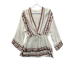 Free People Dress Wide Sleeve Kimono Cover Up Womens Size L Multicolor